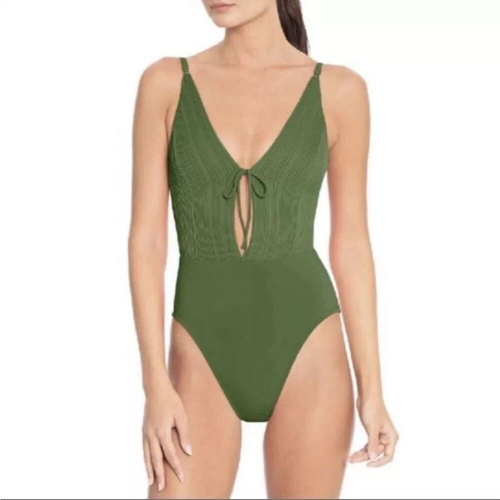 Robin Piccone Olive Green One Piece Swimsuit